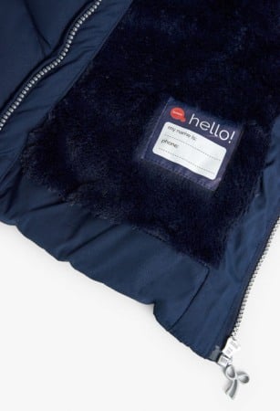 Geaca lunga fete 4-16 ani, gluga detasabila cu blanita, albastru sidefat, Boboli [4]