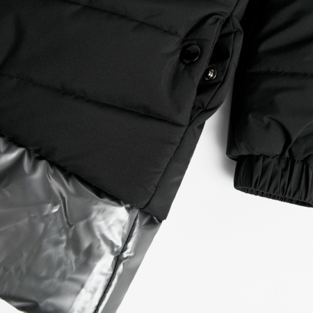 Geaca neagra fete 4-14 ani, material impermeabil, gluga, brand Boboli [3]