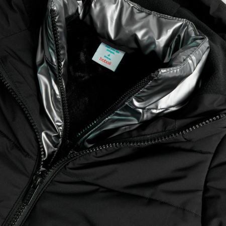 Geaca neagra fete 4-14 ani, material impermeabil, gluga, brand Boboli [2]