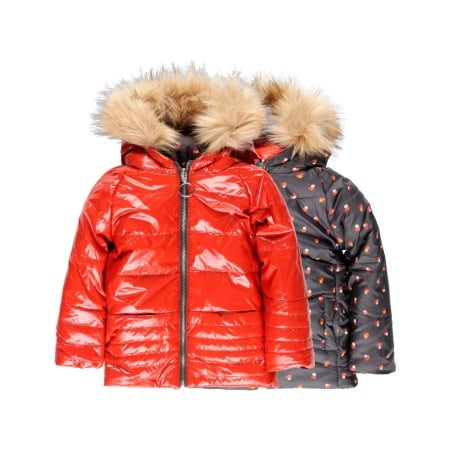 Geci iarna/Veste - Geaca parka iarna fete 4-16 ani, reversibila, caramizie, Boboli