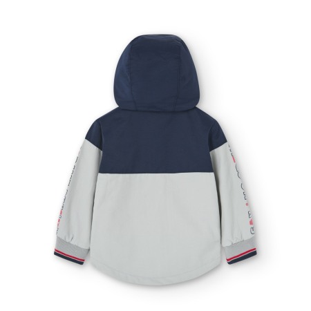 Geaca primavara baieti, gluga, antivant, gri, brand Boboli [5]