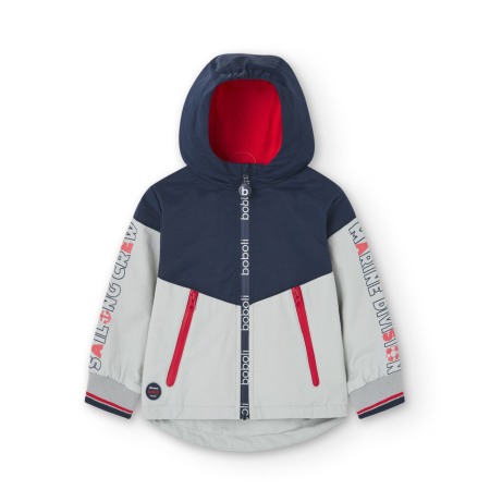 Geaca primavara baieti, gluga, antivant, gri, brand Boboli [3]