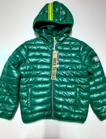 Geaca puf matlasata baiat 8-16 ani, verde , windproof, iDO [2]