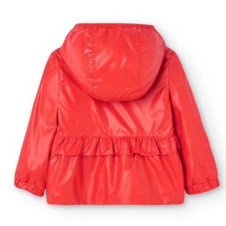 Geaca reversibila fetite cu gluga, rosie, Boboli [5]