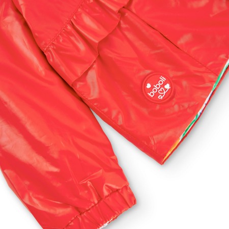 Geaca reversibila fetite cu gluga, rosie, Boboli [7]