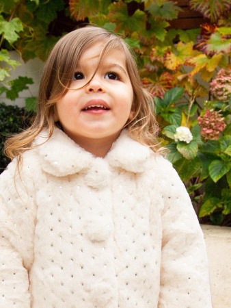 Haina blana/Paltoane - Haina blana fete bej cu stelute argintii, Babybol