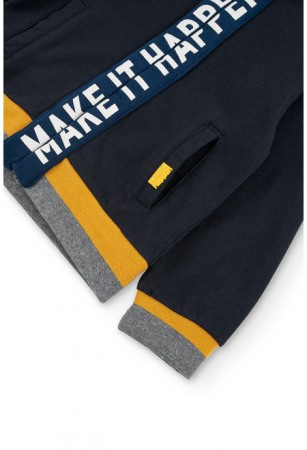 Hanorac baiat cu gluga, bumbac, bleumarin, Boboli [3]