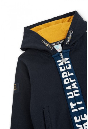 Hanorac baiat cu gluga, bumbac, bleumarin, Boboli [2]