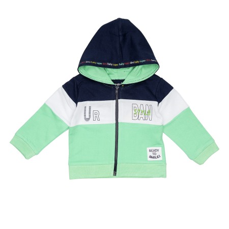 Hanorace/Jachete jersey - Hanorac baieti cu gluga, bumbac, verde, Babybol