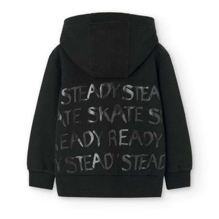 Hanorac bumbac better cotton cu gluga baieti 4-16 ani, negru, Boboli [3]