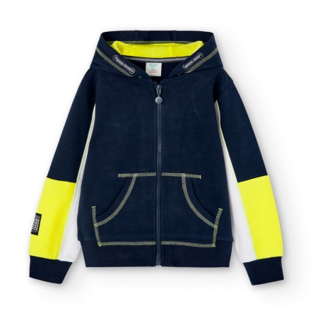 Fete/Baieti 2- 16 ani - Hanorac cu gluga baiat, bumbac, bleumarin, Boboli