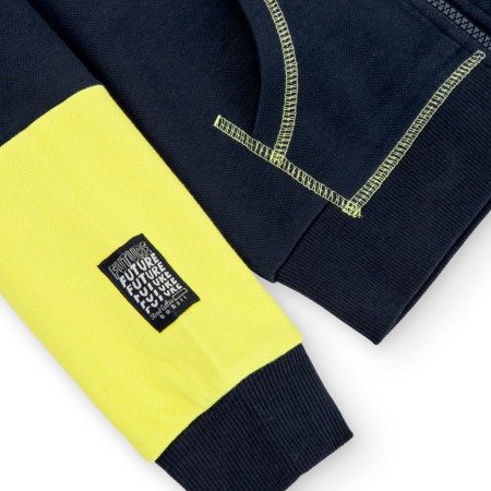 Hanorac cu gluga baiat, bumbac, bleumarin, Boboli [3]