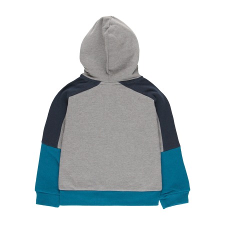 Hanorac cu gluga baiat, bumbac, gri/albastru, Boboli [4]