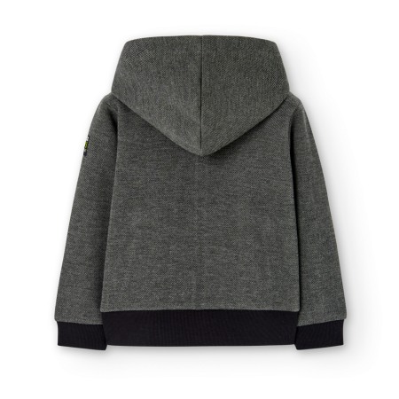 Hanorac cu gluga baieti, gri cu verde fistic, Boboli [1]