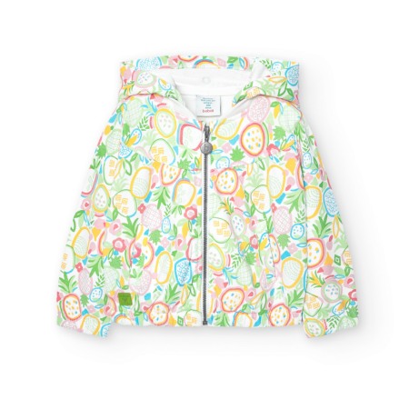 Geci/Jachete primavara - Hanorac cu gluga detasabila fetite, bumbac, imprimeu ananas, Boboli