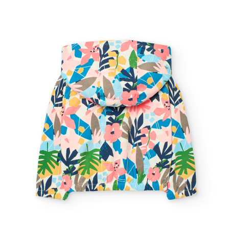 Hanorac cu gluga fetite 1-8 ani, bumbac better cotton, imprimeu floral, brand Boboli [1]