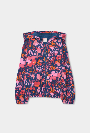 Hanorace/Jachete jersey - Hanorac fete 1-10 ani, bumbac better cotton, gluga, imprimeu floral, brand Boboli