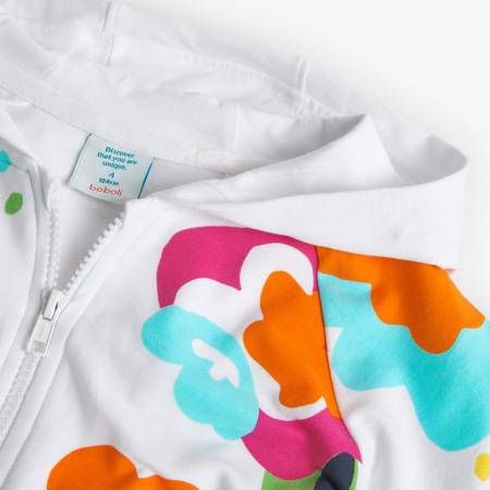 Hanorac fete bumbac cu gluga, imprimeu floral multicolor, Boboli - 409192 [2]