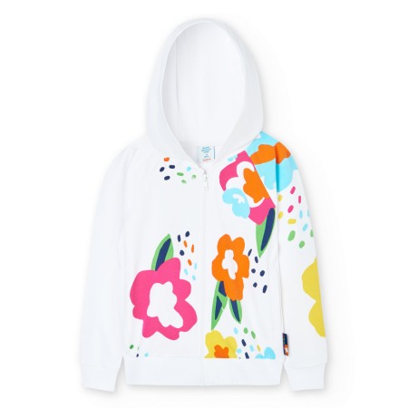 Hanorac fete bumbac cu gluga, imprimeu floral multicolor, Boboli - 409192 [4]