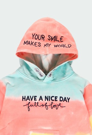 Hanorac fete bumbac cu gluga, multicolor, Boboli [2]