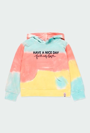 Hanorace/Jachete jersey - Hanorac fete bumbac cu gluga, multicolor, Boboli