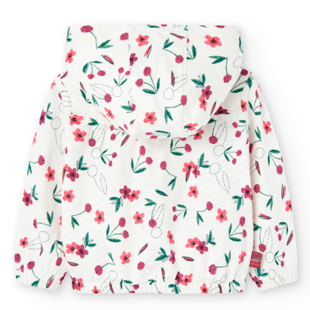 Hanorac fetite 1-8 ani cu gluga detasabila, bumbac oeko tex, imprimeu floral, brand Boboli [2]