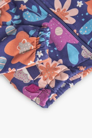 Hanorac fetite cu gluga, bumbac better cotton, imprimeu floral mov, brand Boboli [3]