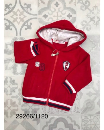 Baieti - Hanorac polar bebe cu gluga, rosu , Babybol