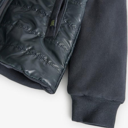 Jacheta fete fleece cu gluga, vatuita, bumbac, gri, brand Boboli [4]