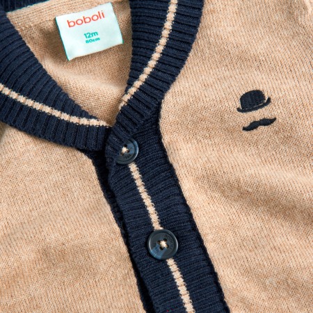 Jacheta tricot baiat, bej, Boboli [2]