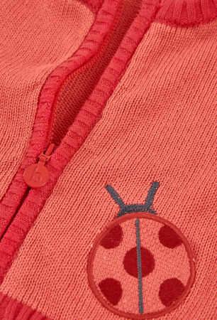 Jacheta tricot bebe fetita, gluga detasabila, model gargarita, rosu, brand Boboli [2]