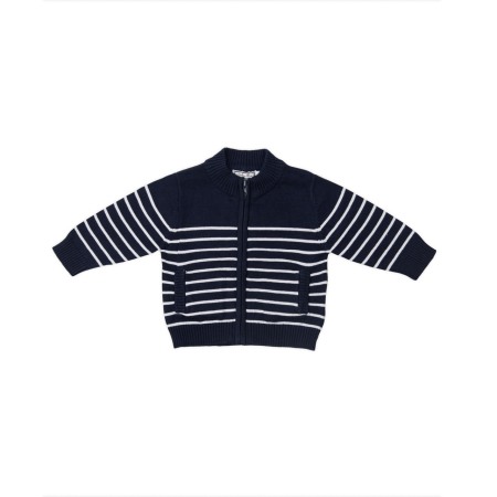 Fete/Baieti 0-24 luni - Jacheta tricot cu fermoar , Babybol, bleumarin cu dungi albe