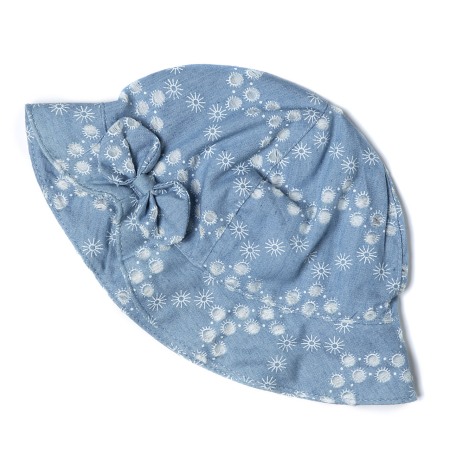 Fete/Baieti 0-24 luni - Palarie soare fetite, denim, fundita, material brodat, Babybol