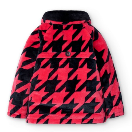 Palton catifelat fete 4-16 ani, matlasat, roz/negru, Boboli [1]