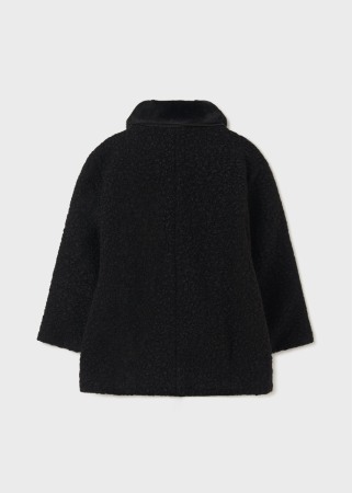 Palton fete cu aspect carliontat, bej, guler blanita nedetasabil, negru, Mayoral [2]