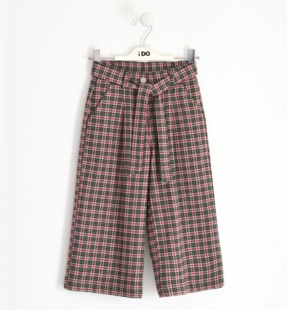 Fete/Baieti 2- 16 ani - Pantalon fete 3/4 stofa, carouri fine, iDO