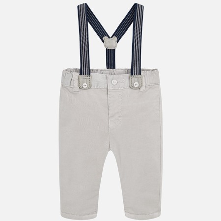 Fete/Baieti 0-24 luni - Pantalon lung cu bretele baiat Mayoral, gri