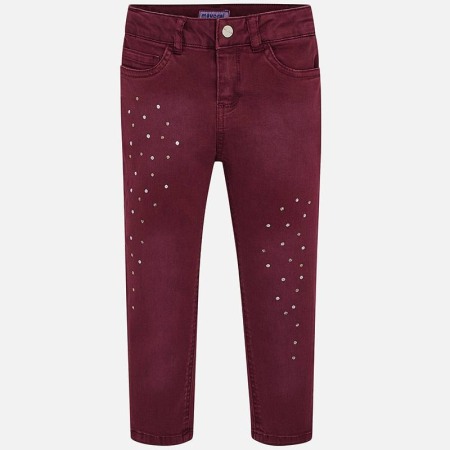 Fete/Baieti 2- 16 ani - Pantalon lung cu strasuri Mayoral, grena