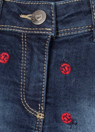 Pantalon scurt fete, broderie gargarite, denim [2]