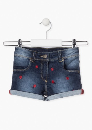 Sorturi/pantaloni scurti - Pantalon scurt fete, broderie gargarite, denim