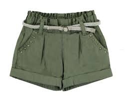 Fete/Baieti 0-24 luni - Pantalon scurt fetite kaki,centura textila, Mayoral
