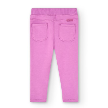 Pantalon tip colant fete vatuit, bumbac, mov, Boboli [1]