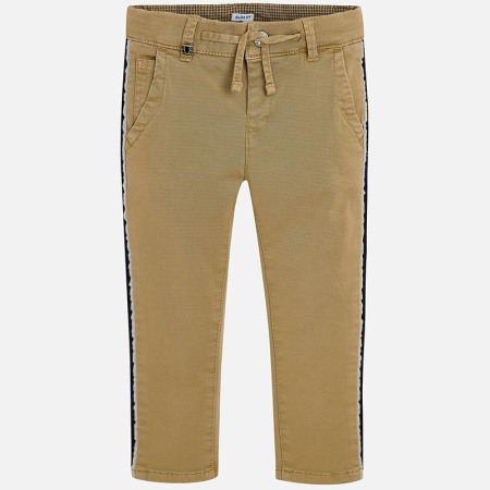 Baieti - Pantaloni bej cu benzi lateral