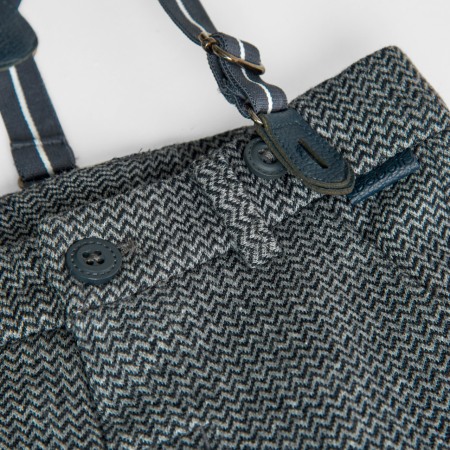 Pantaloni cu bretele baieti, gri antarcit, Boboli [2]