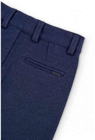 Pantaloni eleganti baiat, jacard, bleumarin, Boboli [3]