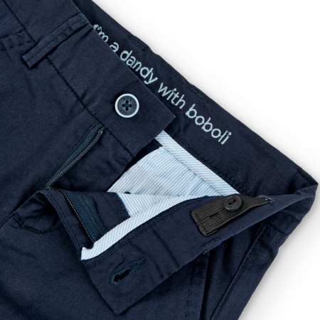Pantaloni eleganti baiat, scurti, chino, bleumarin, Boboli [2]