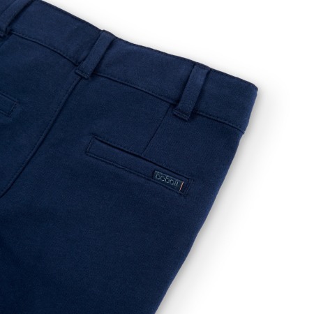 Pantaloni eleganti bebe baieti din bumbac, bleumarin, Boboli [3]