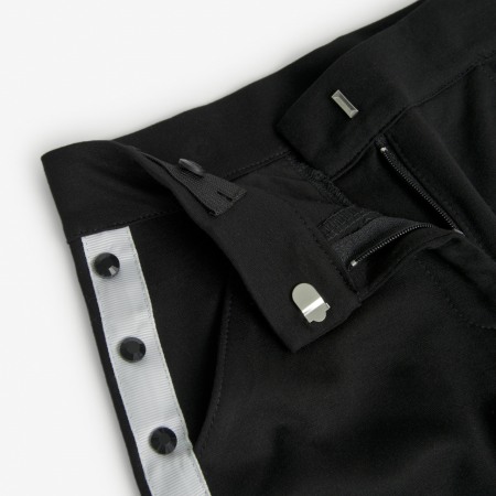 Pantaloni eleganti fete, scurti,negri cu banda alba, BOBOLI [3]