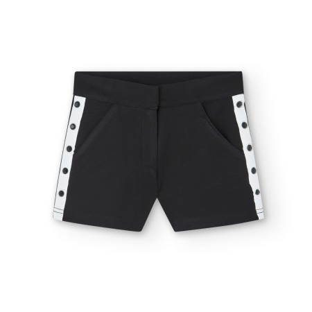 Pantaloni eleganti fete, scurti,negri cu banda alba, BOBOLI [1]