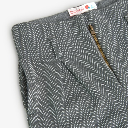 Pantaloni fete evazati, flanel, gri, Boboli [3]
